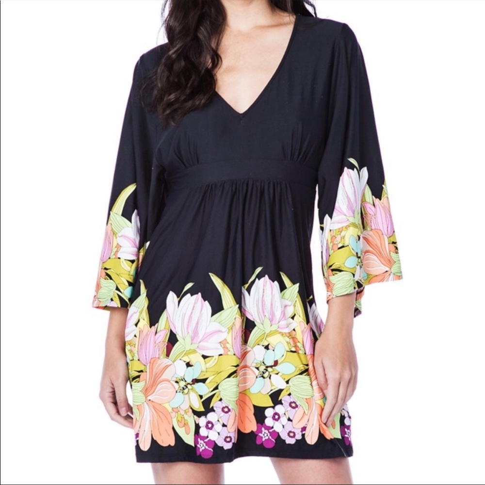 Trina Turk Bouquet Floral Tunic Coverup Dress
